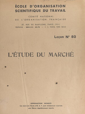cover image of L'étude du marché